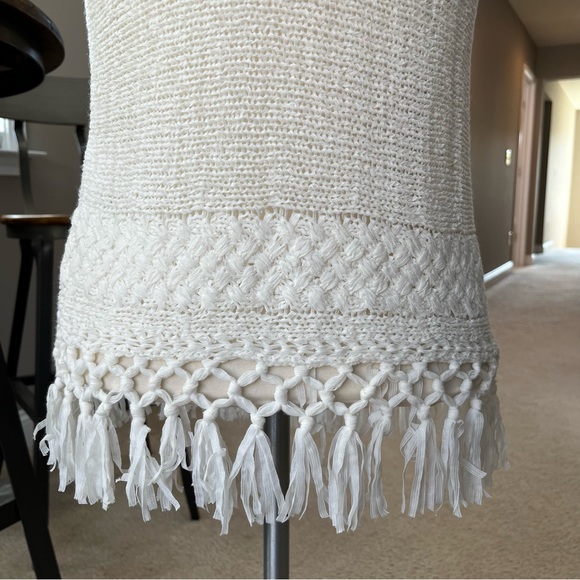 Lily Pulitzer Limon Knit Crochet Sleeveless Sweater Tank Top Fringe Tassels Ivo… - Picture 8 of 16